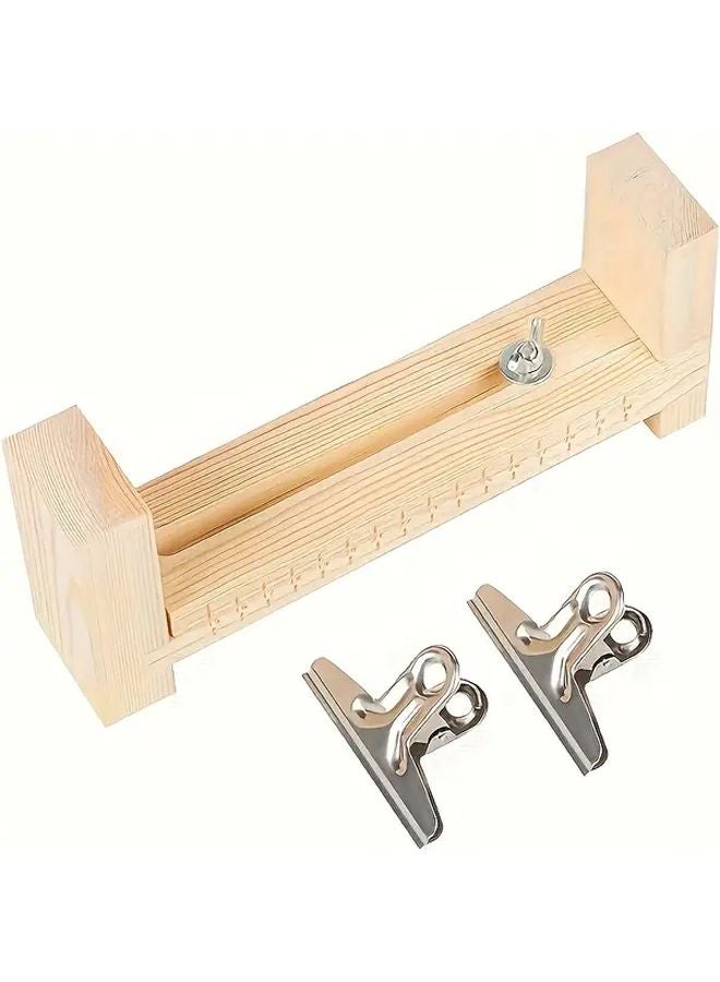 Wooden DIY Braided Rope Holder With Adjustable Metal Clips Practical Bracelet Necklace Craft Tool - Image 1